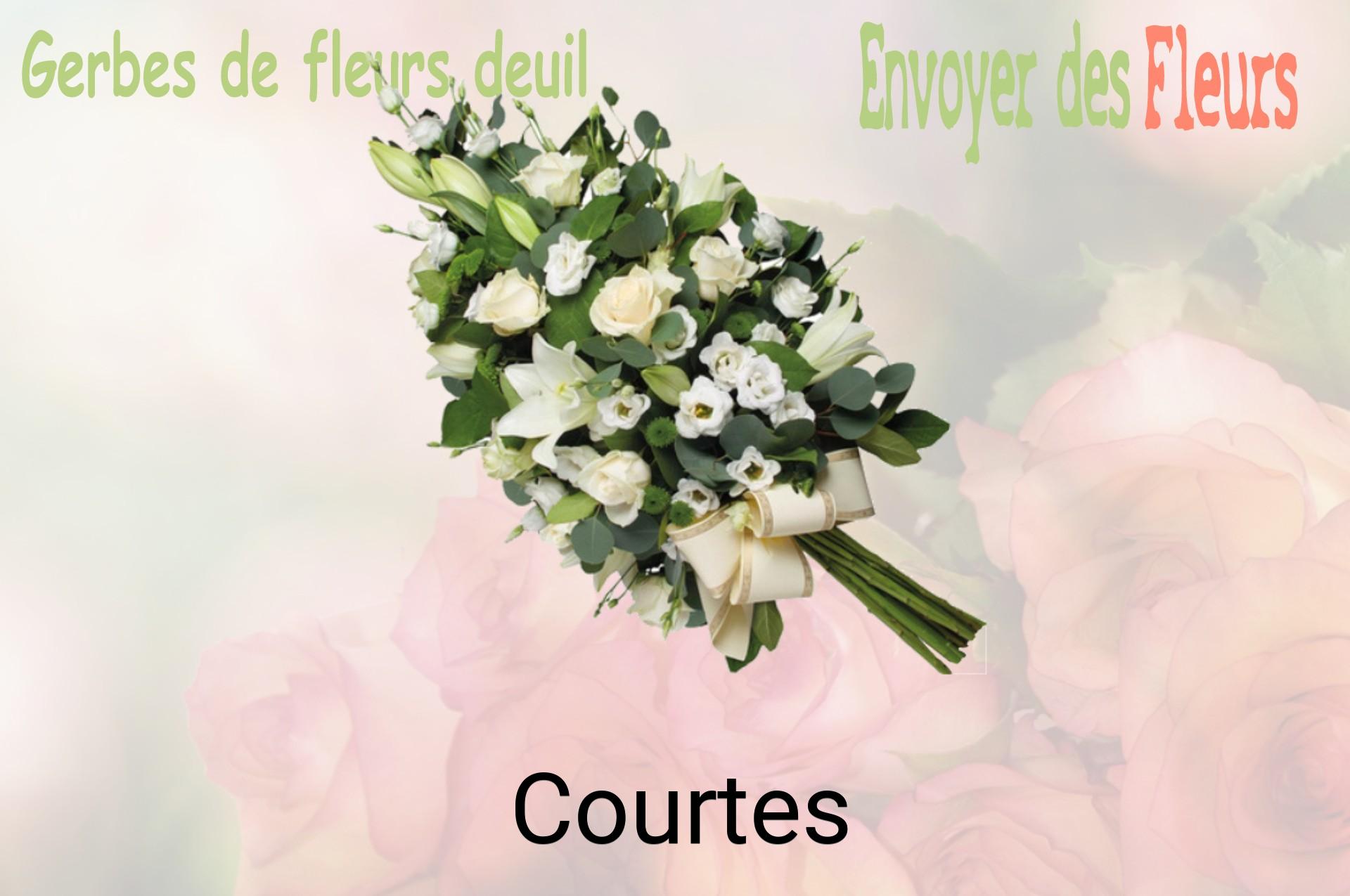 Gerbe de fleurs de deuil livrée à Courtes